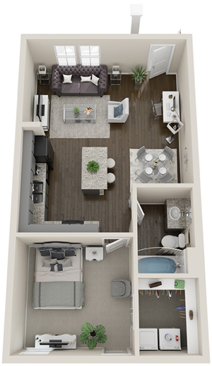 A1 - One Bedroom / One Bath - 659 Sq. Ft.*